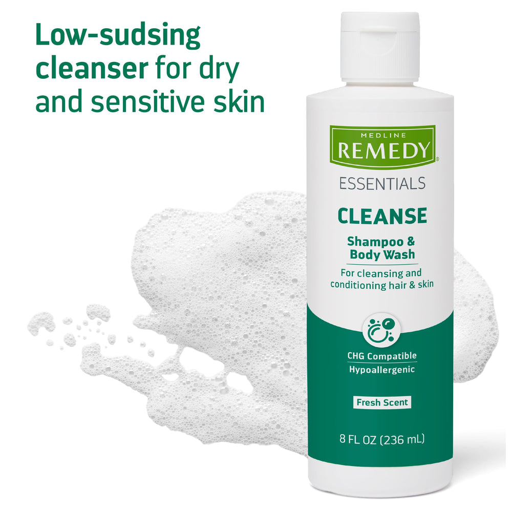 Medline Remedy diluted in a basin for bedside cleansing and convenience