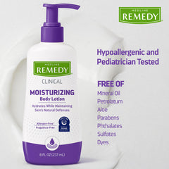 Medline Remedy label close-up showing hypoallergenic and paraben-free benefits