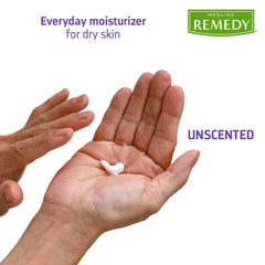 Medline Remedy lotion texture on palm showing lightweight absorption