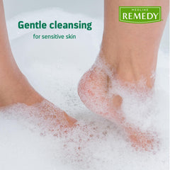 Medline Remedy applied to hair and scalp for convenient no-rinse care