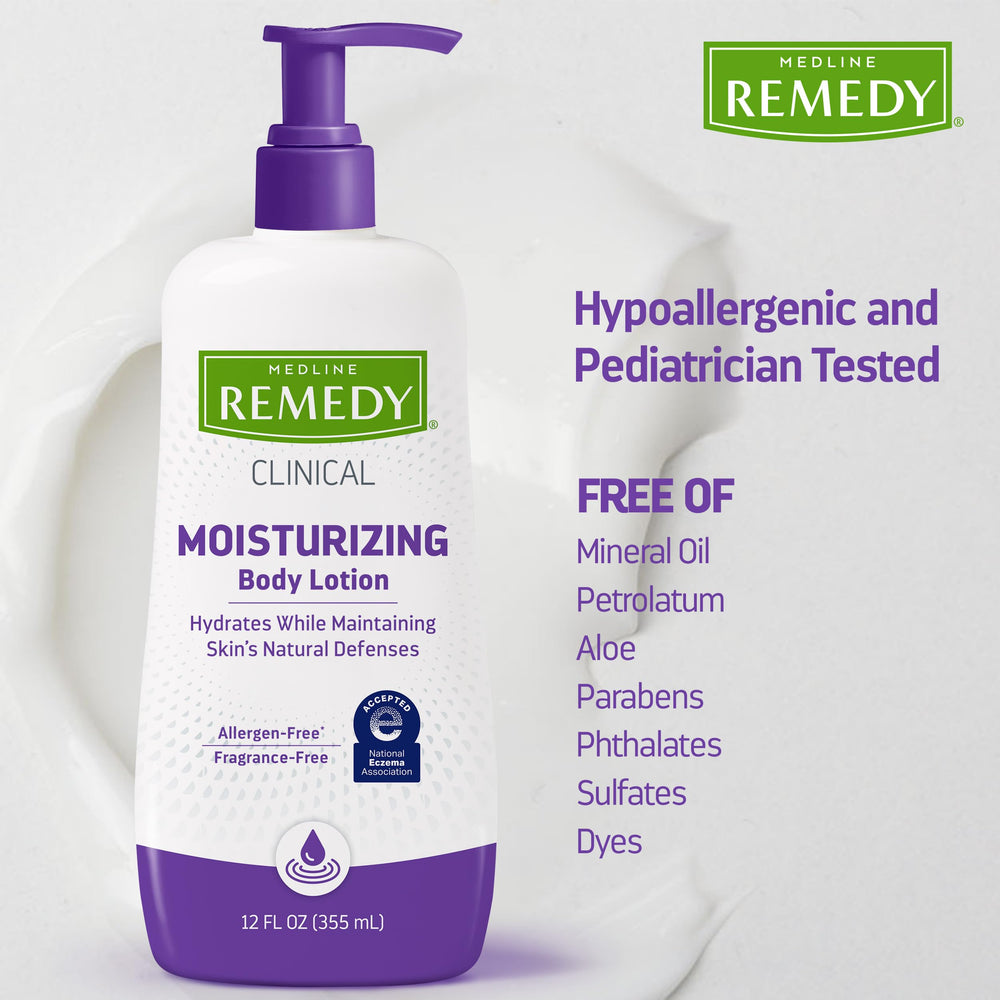 Medline Remedy ingredients label showing safflower oleosomes and hypoallergenic benefit