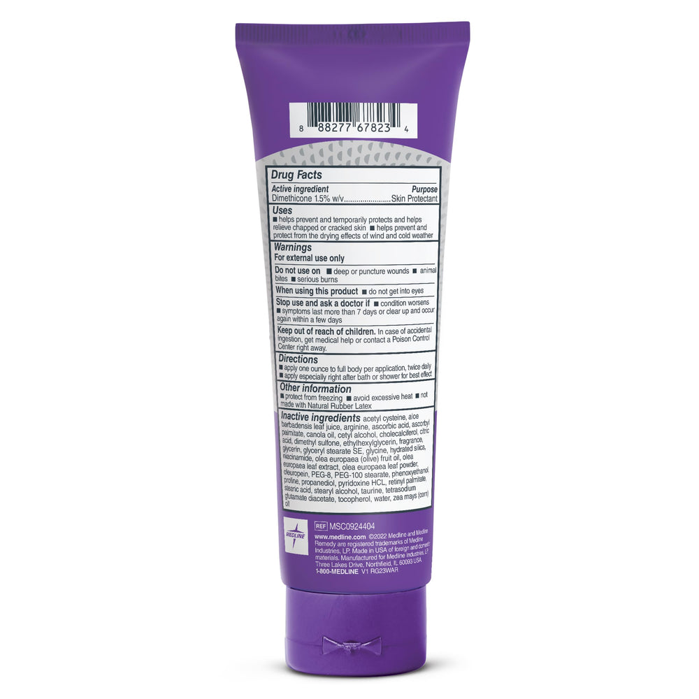 Medline Remedy tube backside packaging information for product use and safety benefit