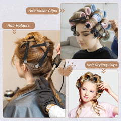 Medoca clips holding section during blow-dry illustrating non-slip performance and styling efficiency