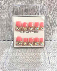 meemooron side profile of medium nail emphasizing durable acrylic thickness
