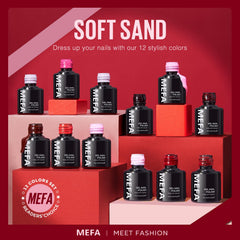MEFA nail wheel with glitter swatches displaying color options for designs