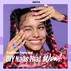 MEFA gradient nail art using the set, shows mix-and-match creative possibilities benefit