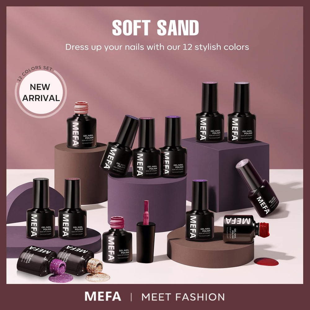 MEFA nail art with glitter accent demonstrating glam possibilities