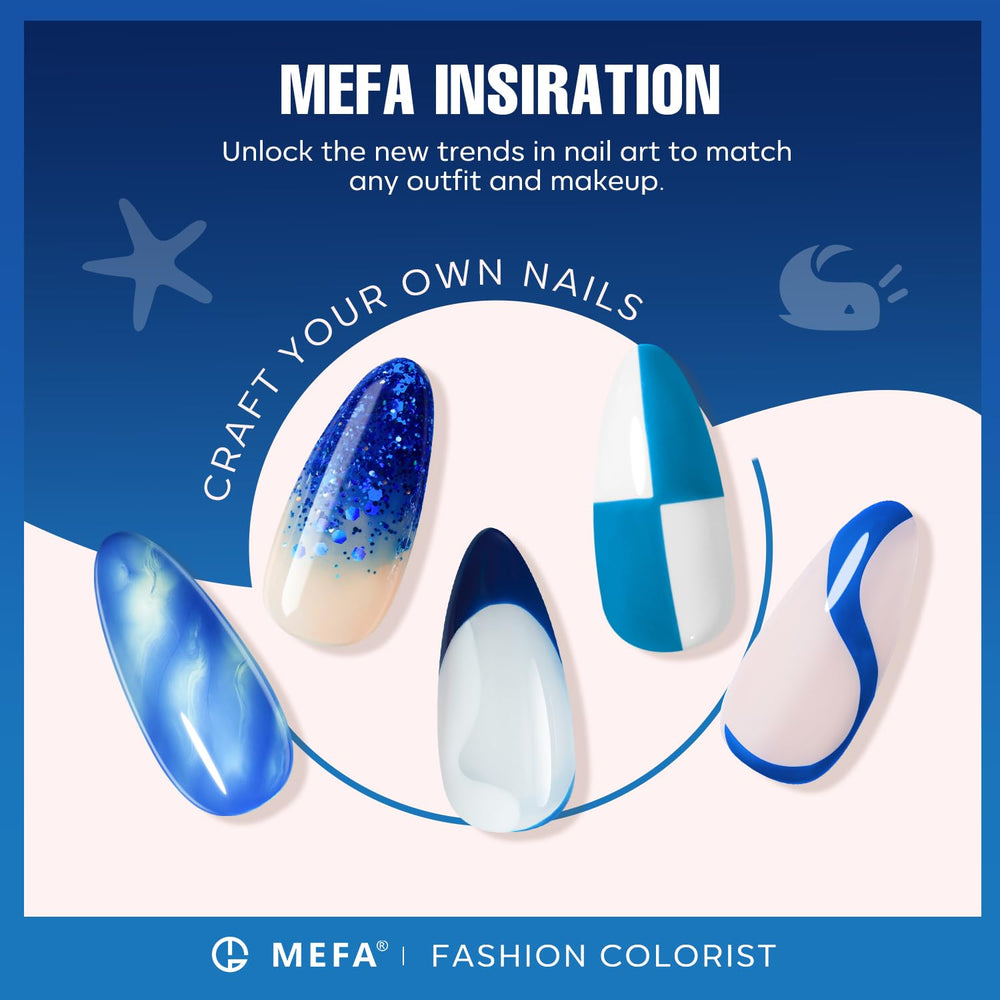 MEFA sapphire blue swatch displaying vivid jewel-toned color payoff