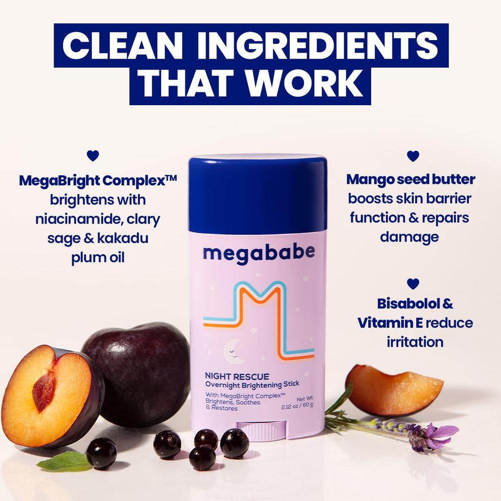 Megababe Night Rescue kakadu plum illustration highlighting brightening antioxidant