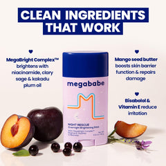 Megababe Night Rescue kakadu plum illustration highlighting brightening antioxidant