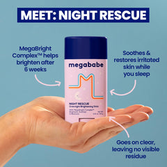 Megababe Night Rescue open cap revealing smooth balm texture for easy glide
