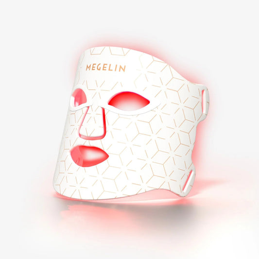 MEGELIN mask front view showing full-face LED coverage and comfortable fit