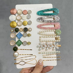 Mehayi close-up of acrylic marble barrette highlighting pattern and shine