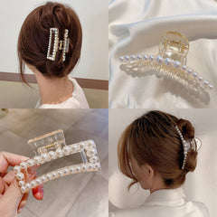 Mehayi clip holding a high bun illustrating secure hold for thick hair