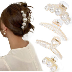 Mehayi front packaging showing four pearl clips, stylish gift-ready