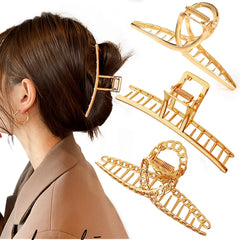 Mehayi front view of metal claw clip showing sleek design and secure hold