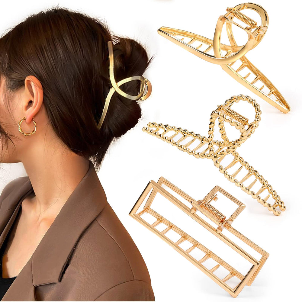 Mehayi front view metal claw clip showing sturdy hold for thick hair