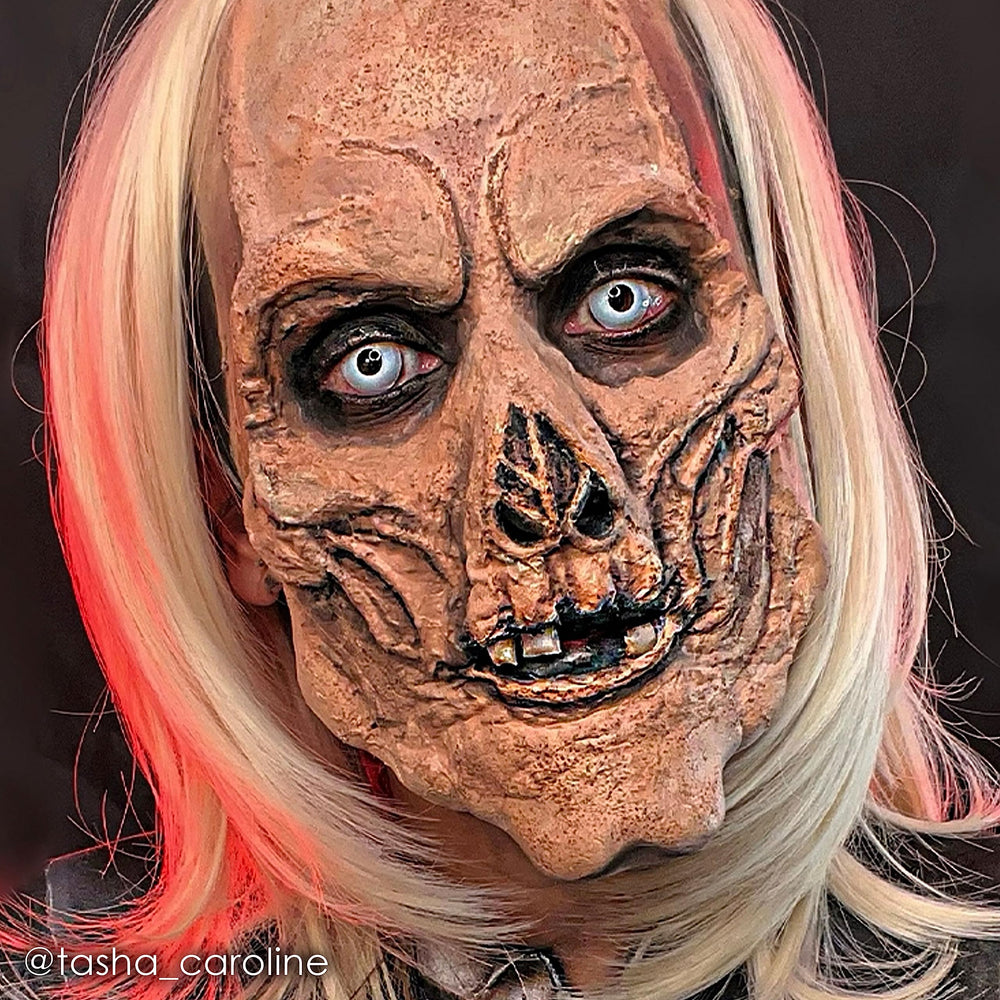 Mehron liquid latex securing prosthetic to skin showing strong adhesion benefit