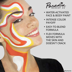 Mehron Paradise being applied with brush for precise lines and opaque coverage
