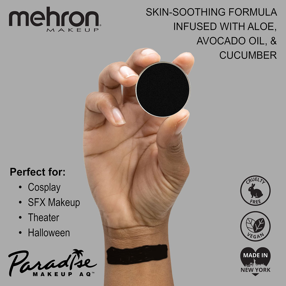 Mehron Paradise refill snapped into magnetic palette demonstrating organized kit benefit