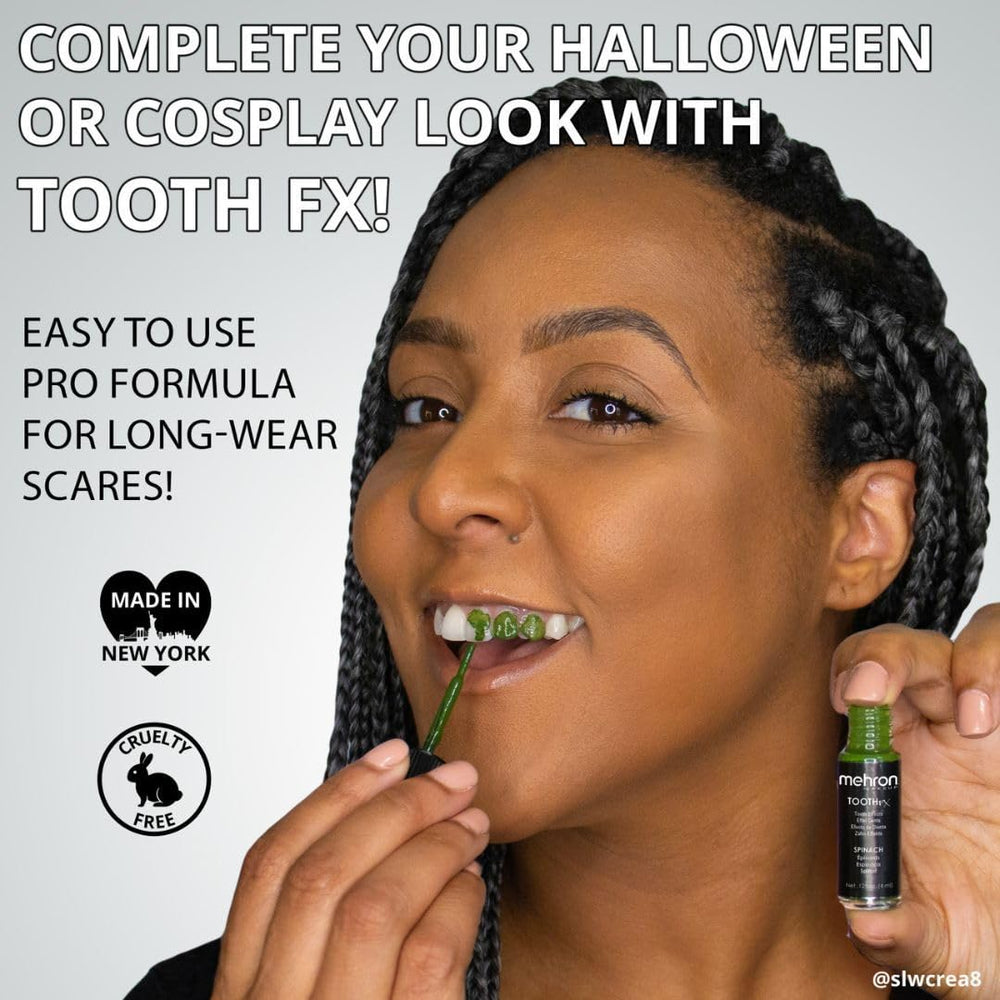 Mehron Tooth FX swatches with other Mehron shades for mixing custom SFX looks