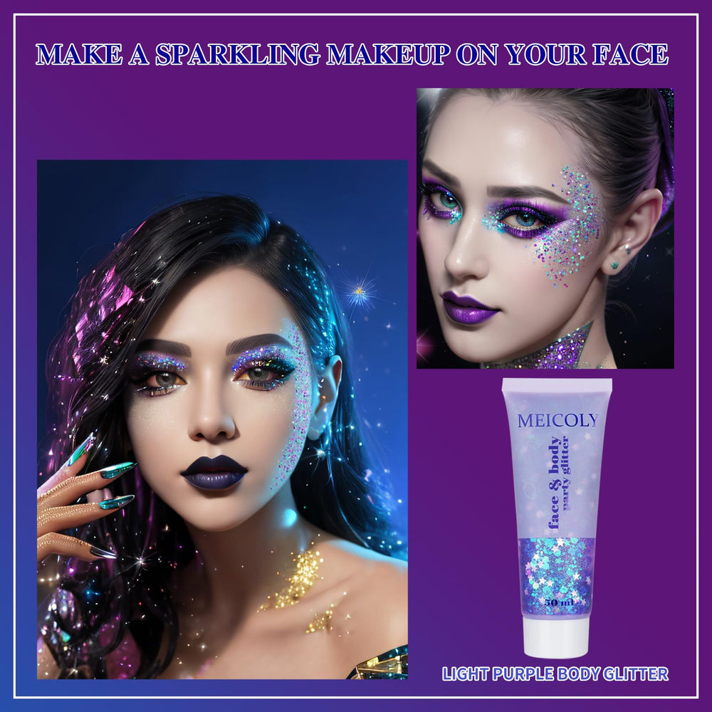 MEICOLY fingertip application on cheekbone, quick self-adhesive sparkle