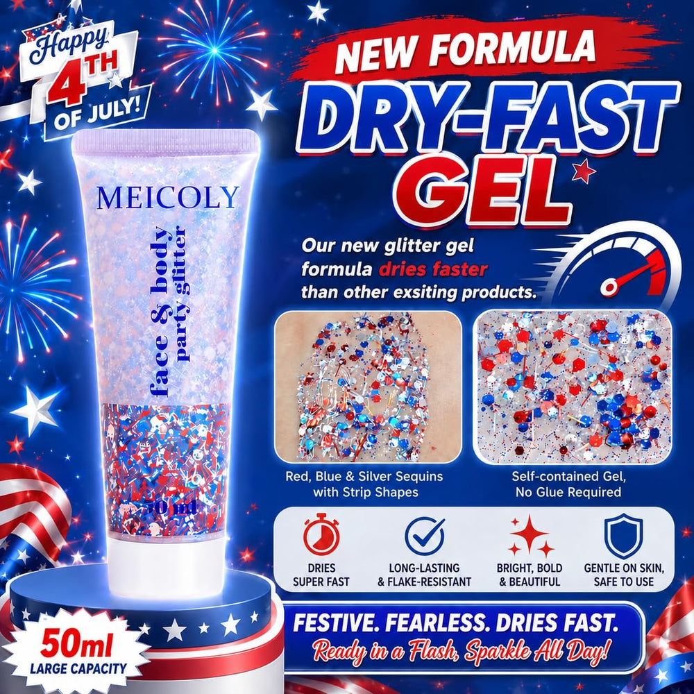 MEICOLY applied to braid showing secure hold and vibrant patriotic accent