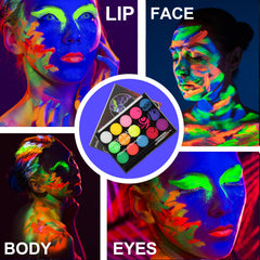 MEICOLY body paint glowing under blacklight for dramatic party effects
