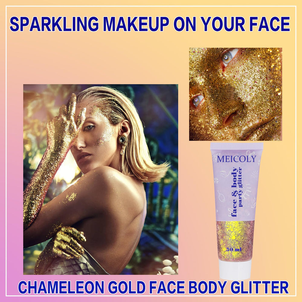 MEICOLY gel texture close-up highlighting dense glitter for intense shimmer