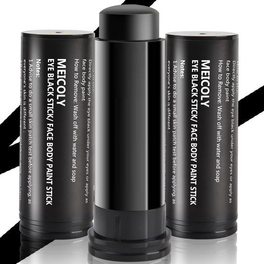 MEICOLY front view of eye black stick showing compact design and quick application