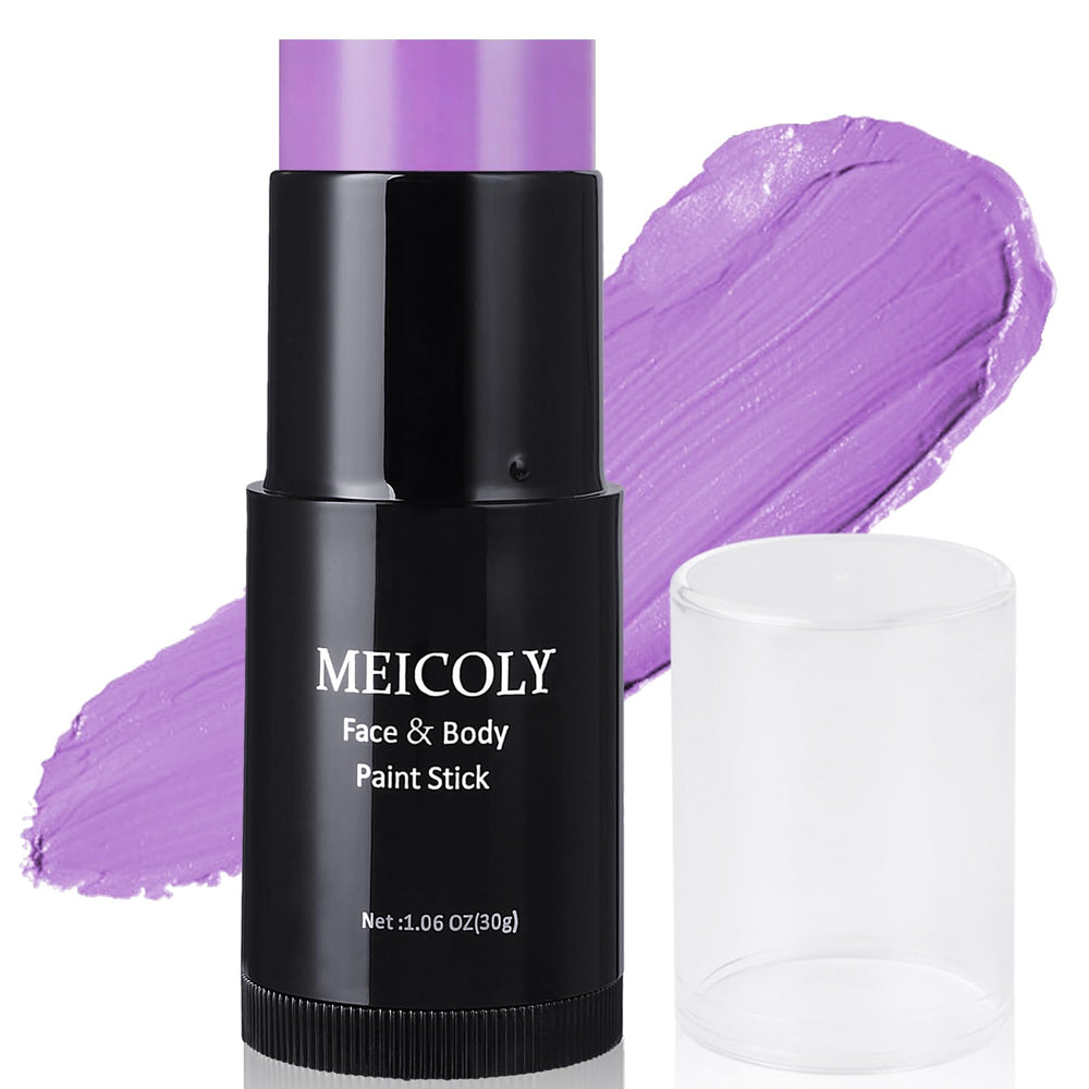 MEICOLY front packaging of light purple paint stick showing brand and shade, easy to carry