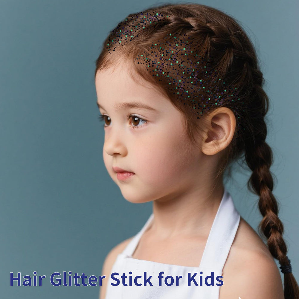 MEICOLY glitter stick used as hair highlight adding edgy contrast and lasting sheen