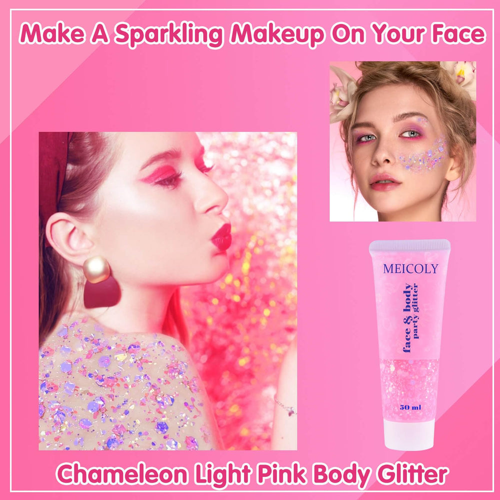 MEICOLY glitter texture closeup revealing holographic flakes and intense prismatic shine