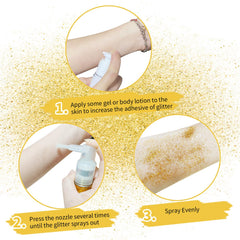 MEICOLY sprayed on arm in lifestyle shot demonstrating safe skin-friendly shine