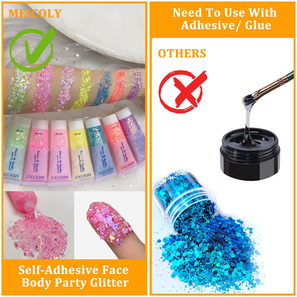 MEICOLY used as hair highlight showing iridescent streaks and eye-catching effect