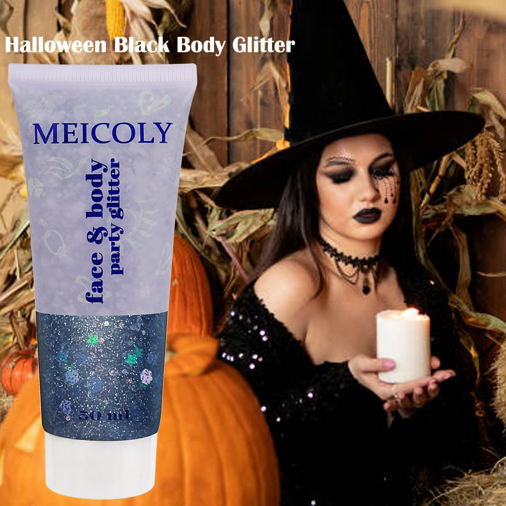 MEICOLY glitter in hair part creating mermaid highlight and dimension