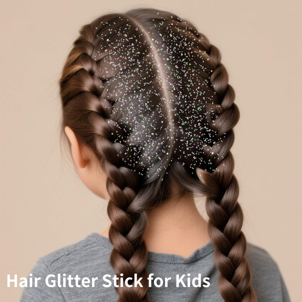 MEICOLY glitter on hair parting creating sparkling accents that resist sweat