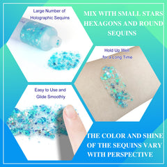 MEICOLY eye makeup with ice-blue glitter enhancing eye-catching looks