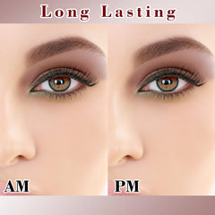 MEICOLY model wearing mauve-taupe eyeshadow showing natural flattering definition