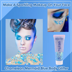 MEICOLY close-up texture of chunky glitter and fine shimmer for depth