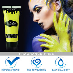 MEICOLY sponge blending paint on skin highlighting seamless transitions and finish