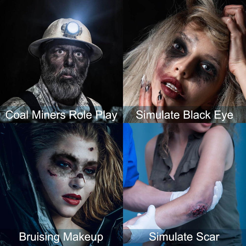 MEICOLY on model pirate makeup displaying believable dirtiness for character depth