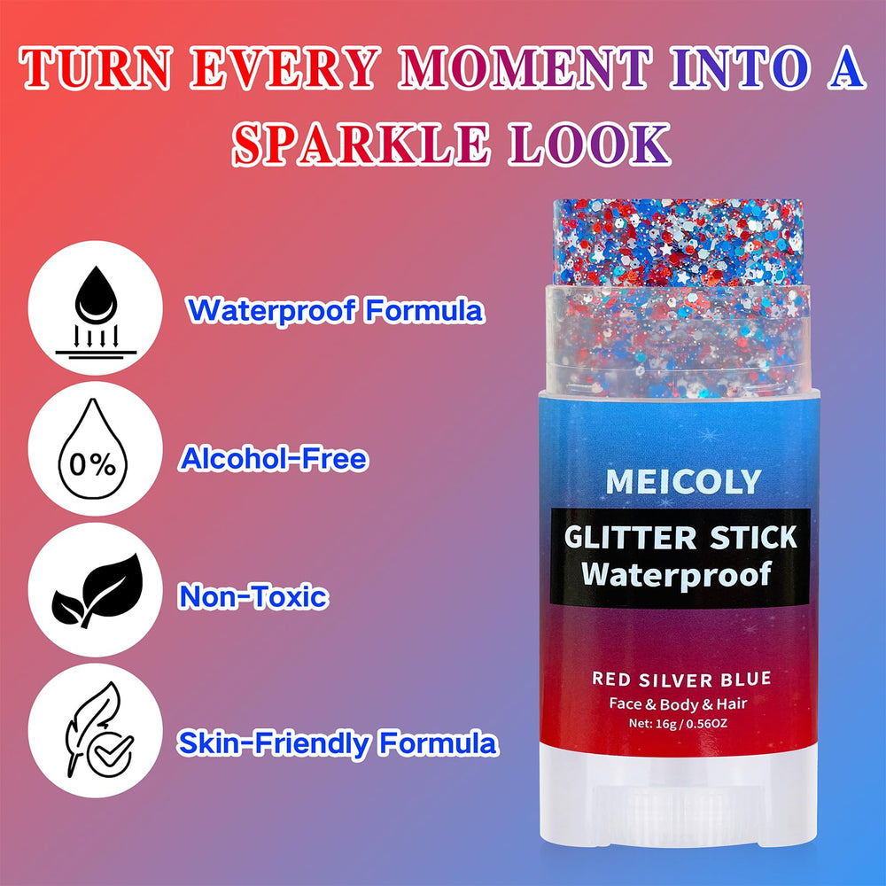 MEICOLY being applied on cheek delivering quick festive shine