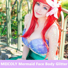 MEICOLY close-up gel texture revealing holographic flakes and easy application benefit