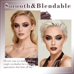 MEICOLY model wearing Velvet Plum evening smoky look showing buildable color benefit