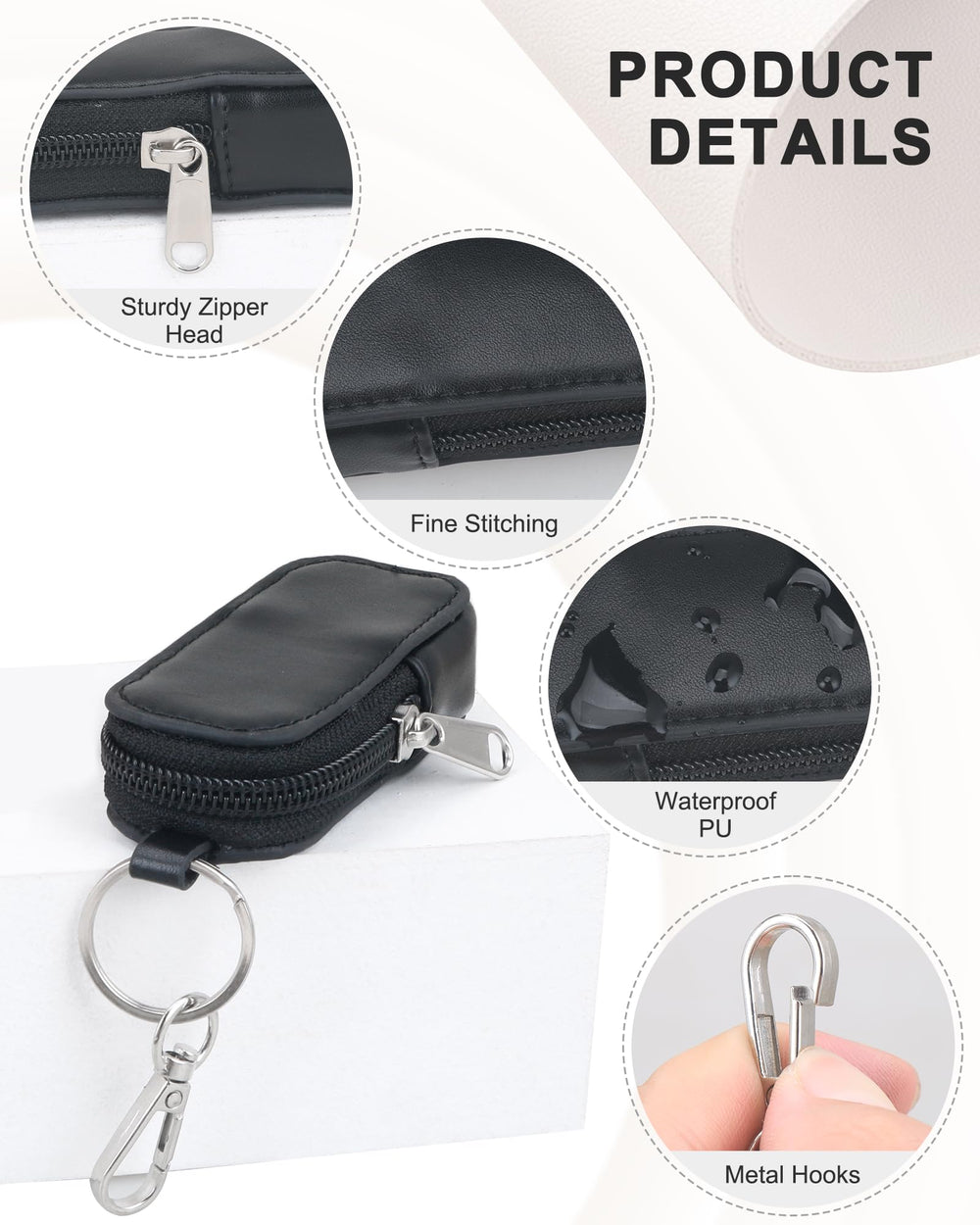 Meiiy zipper and stitched seams detail for reliable everyday use