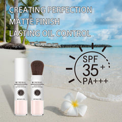 Meilury powder used on scalp for discreet sun protection and matte finish