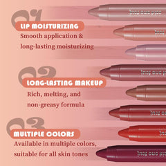 mekuel lip crayon being applied demonstrating smooth glide and even coverage