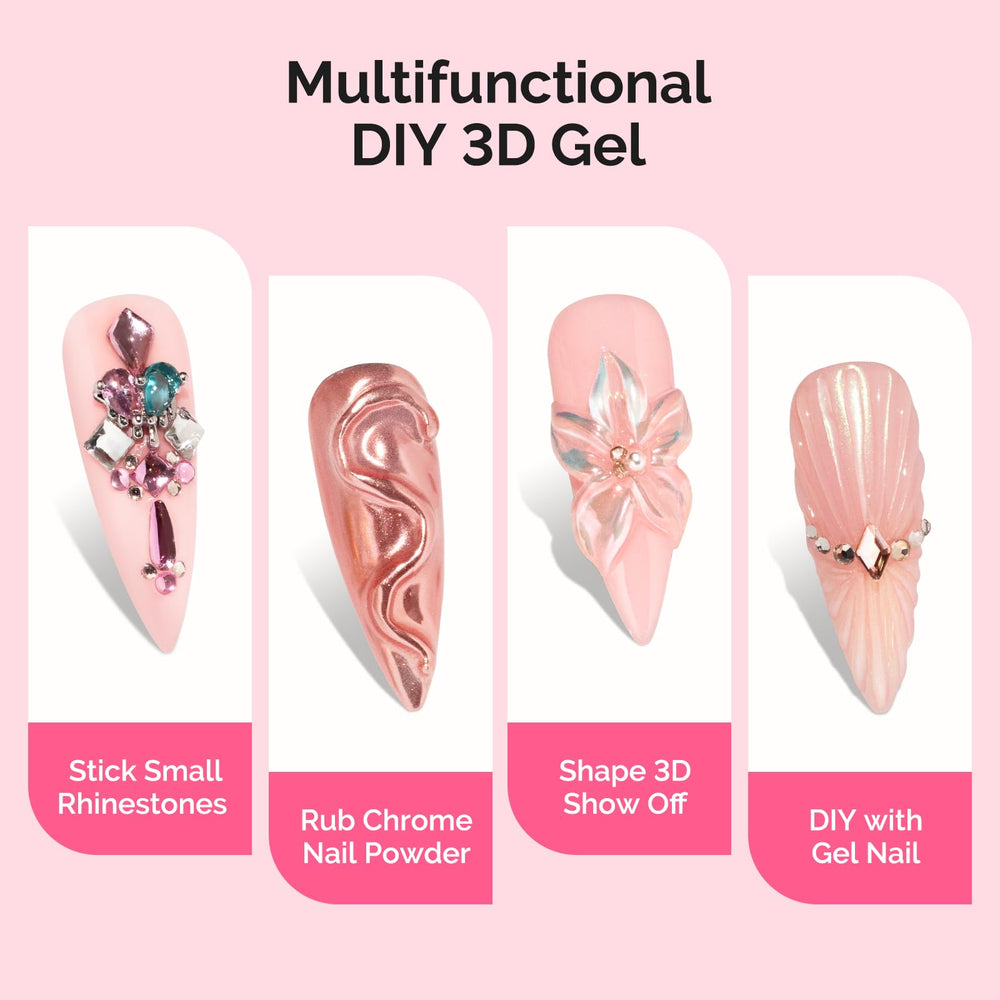 Close-up of MelodySusie 3D gel texture demonstrating easy shaping for precise detail