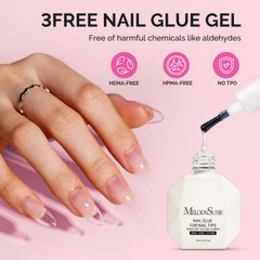 MelodySusie being applied to a false tip demonstrating strong tip bonding